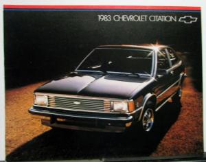 1983 Chevrolet Citation X11 PJ Sedan Coupe Hatchback Facts Brochure CANADIAN