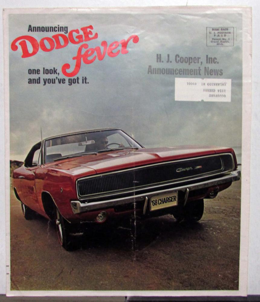 1968 Dodge Newspaper Insert Sales Ad Charger Monaco Polara Coronet Adventurer