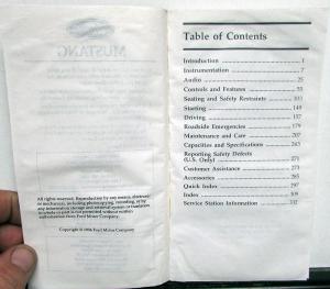 1997 Ford Mustang Owners Operator Manual Original