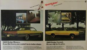 1969 Dodge Insert Sales Ad Dart Coronet Charger Monaco Polara Adventurer