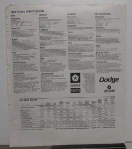 1969 Dodge Insert Sales Ad Dart Coronet Charger Monaco Polara Adventurer