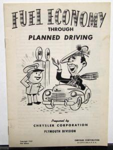 1949 Chrysler Dealer Promo Educational Brochure Fuel Economy & Planned Driving