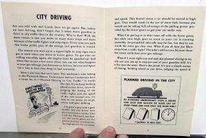 1949 Chrysler Dealer Promo Educational Brochure Fuel Economy & Planned Driving