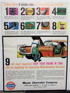 1963 Chevrolet Dealer Promotional Mailer Driving Tips & First Aid Guide