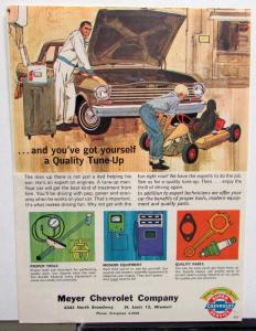 1965 Chevrolet Dealer Promotional Mailer Quality Tune-Up & Threading Chart