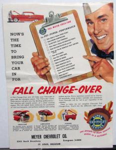 1955 Chevrolet Dealer Promotional Mailer 10 Point Safety Service & Highway Map