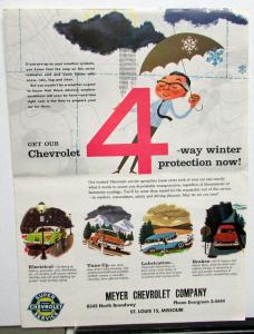 1956 Chevrolet Dealer Promotional Mailer 4 Way Winter Protection Wood Saws Guide