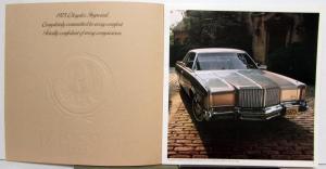 1975 Chrysler Imperial Features Options Colors Brochure XL