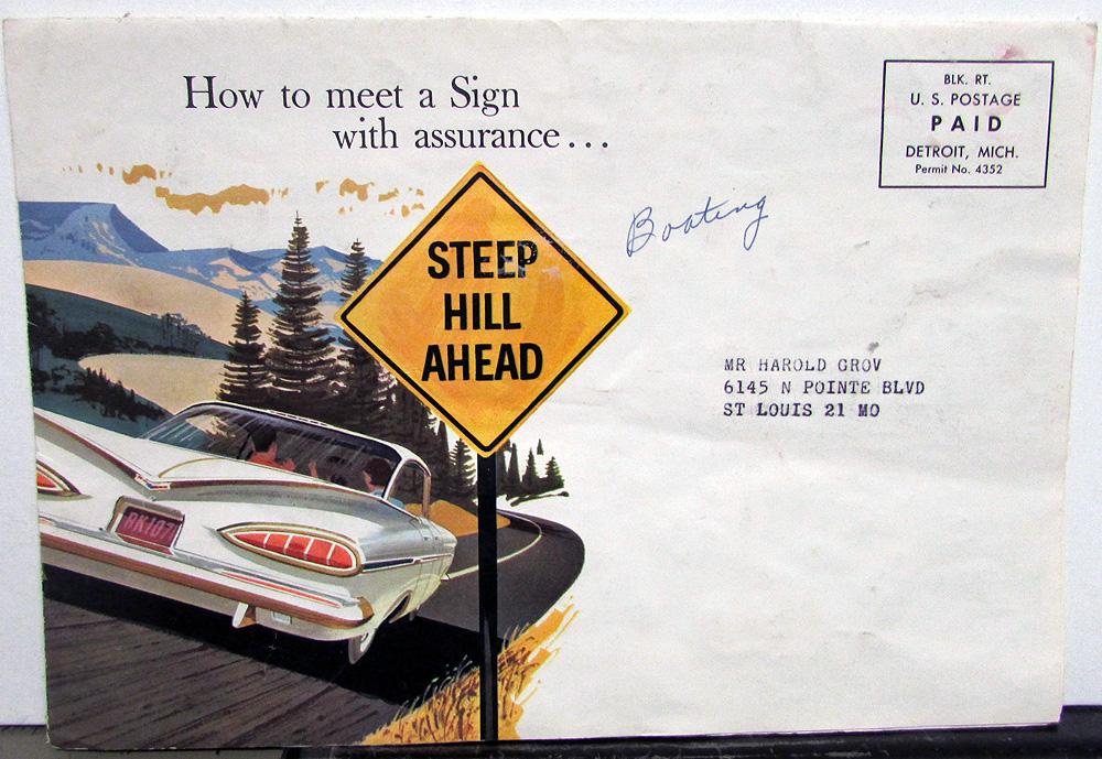 1959 Chevrolet Dealer Promotional Mailer Safety Services & Boating Guide