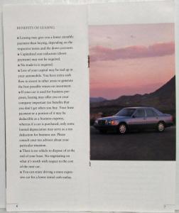 1992 Mercedes-Benz Corporation Facts and Benefits of Leasing Guide