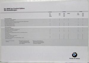 1998 BMW Specs and Color/Upholstery Folders - Comfort Exclusive Sport - German