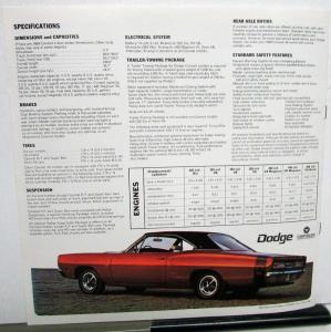 1969 Dodge Coronet RT Super Bee 500 440 Deluxe Custom Original Sales Brochure