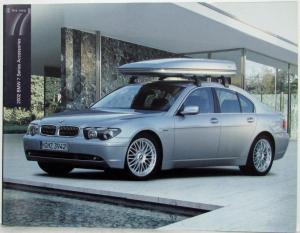2002 BMW 7 Series Accessories Brochure