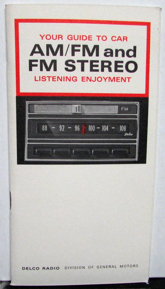 1965 Chevrolet Dealer AM/FM & FM Stereo Car Radio Guide Brochure Delco GM Orig