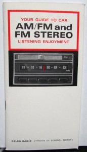 1965 Chevrolet Dealer AM/FM & FM Stereo Car Radio Guide Brochure Delco GM Orig