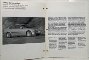 1999 BMW 323i Sedan and 328i Sedan E46 3 Series Dealer Product Information Guide