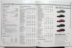 2001 Ford Taurus Paint Colors Options Features Sales Brochure CANADIAN