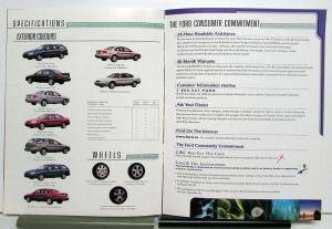 2001 Ford Taurus Paint Colors Options Features Sales Brochure CANADIAN