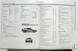 2001 Ford Cougar Paint Colors Options Features Sales Brochure CANADIAN