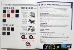 2001 Ford Cougar Paint Colors Options Features Sales Brochure CANADIAN