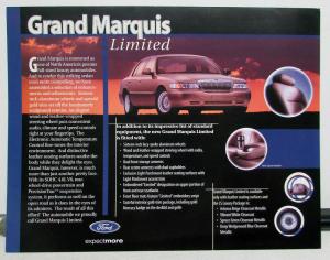 2001 Ford Grand Marquis Paint Options Features Sales Sheet