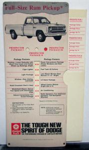 1989 Dodge Truck Dealer Dakota & Ram Pickup Prospector Package Pocket Features