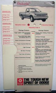 1989 Dodge Truck Dealer Dakota & Ram Pickup Prospector Package Pocket Features