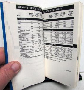 1993 Chrysler Dodge Plymouth Jeep Dealer Service & Parts Data Handbook Specs