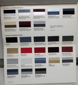 1987 Chrysler Plymouth Dealer Salesmen Color & Trim Pocket Selector Paint Fabric