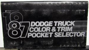 1987 Dodge Truck Dealer Salesmen Color & Trim Pocket Selector Paint Fabric