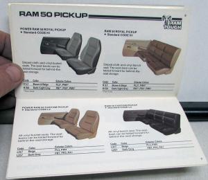 1985 Dodge Truck Dealer Salesmen Color & Trim Pocket Selector Paint Fabric