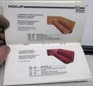 1985 Dodge Truck Dealer Salesmen Color & Trim Pocket Selector Paint Fabric