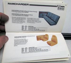 1985 Dodge Truck Dealer Salesmen Color & Trim Pocket Selector Paint Fabric