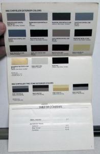 1982 Chrysler Dealer Salesmen Color & Trim Pocket Selector Paint Fabric