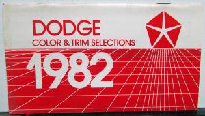 1982 Dodge Car Dealer Salesmen Color & Trim Pocket Selector Paint Fabric