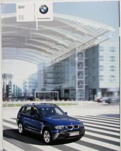 2003 BMW New X3 SAV Prestige Sales Brochure - 2.5i 3.0i 3.0d - German Text