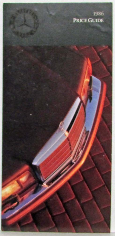 1986 Mercedes-Benz Price Guide 190 300 420 560