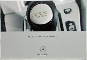 2003 Mercedes-Benz SLK Final Edition Sales Brochure