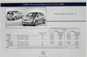 2004 Mercedes-Benz A-Class Sales Brochure - French Text