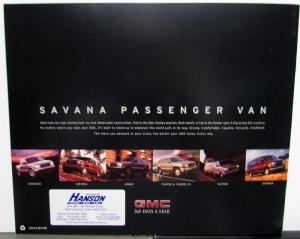 2001 GMC Trucks Canadian Dealer Savanna Passenger Van Sales Brochure Features