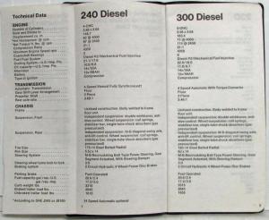 1976 Mercedes-Benz Sales Pocket Data Book for Passenger Cars