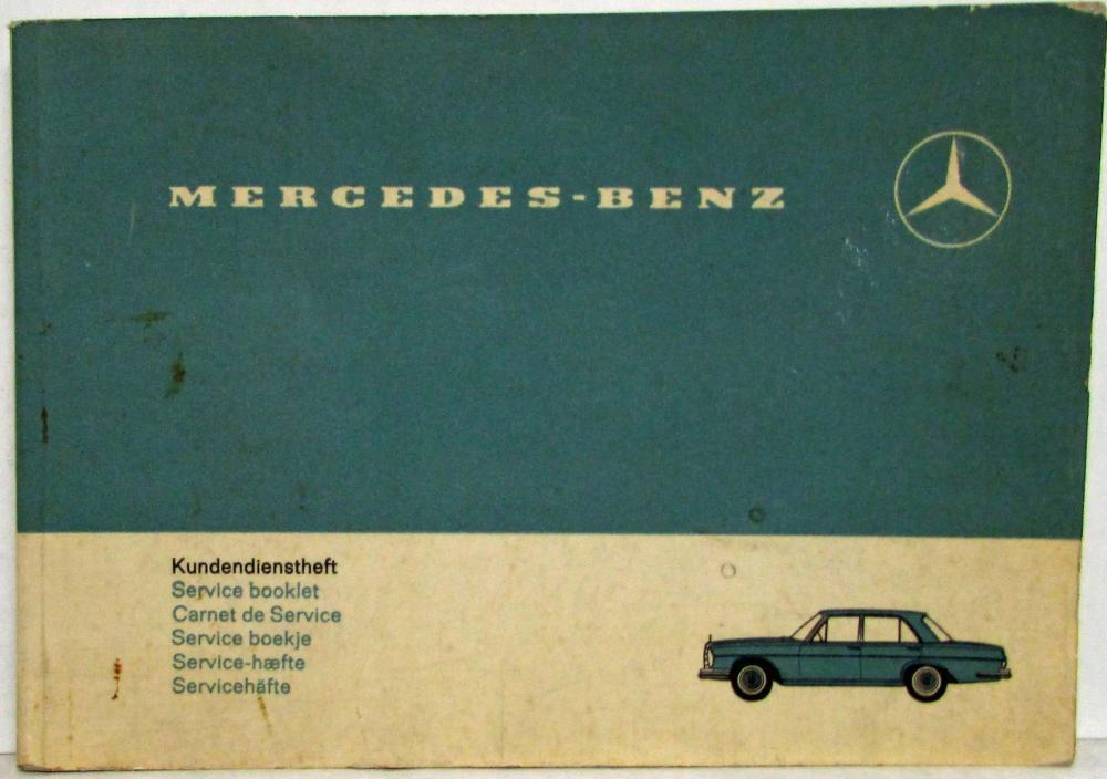 1967 Mercedes-Benz Passenger Cars Service Booklet - Multi-Language