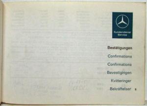 1967 Mercedes-Benz Passenger Cars Service Booklet - Multi-Language