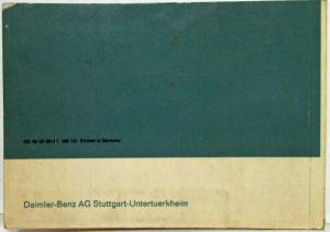1967 Mercedes-Benz Passenger Cars Service Booklet - Multi-Language