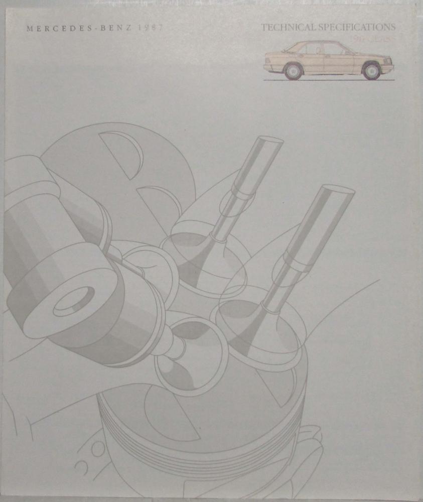 1987 Mercedes-Benz 190 Class Technical Specifications Folder