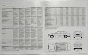 1987 Mercedes-Benz 190 Class Technical Specifications Folder