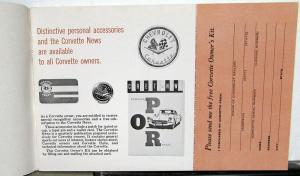 1960 Chevrolet Corvette Owners Manual Care & Operation Instructions Original