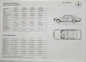 1982 Mercedes-Benz Sales Brochure with Spec Sheet.