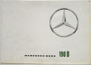 1961 Mercedes-Benz 190D Sales Brochure Folder with Spec Data Sheet ExP 2233