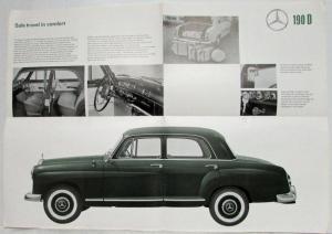 1961 Mercedes-Benz 190D Sales Brochure Folder with Spec Data Sheet ExP 2233